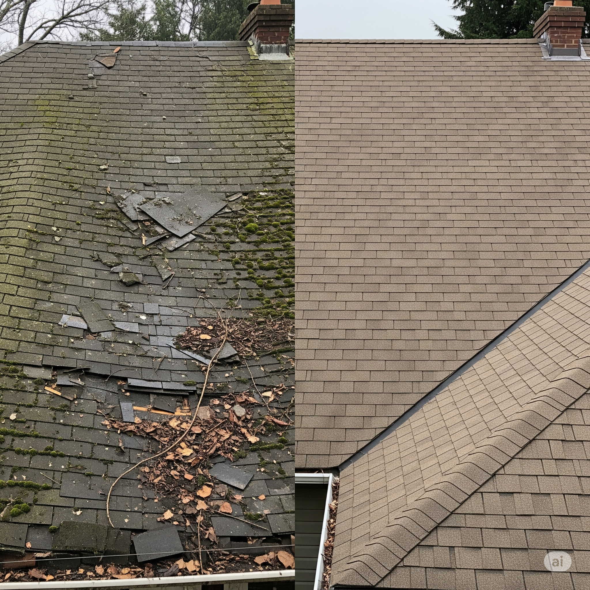Roofer inspecting a roof