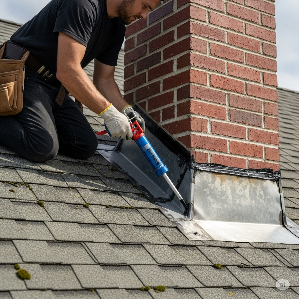 Storm damaged roof